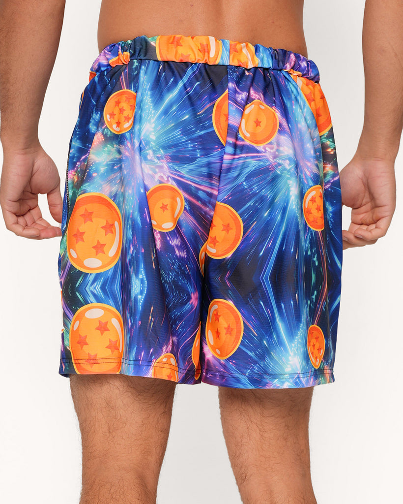 Super Saiyan Mens Shorts-Blue/Orange-Regular-Back--Jacob---L