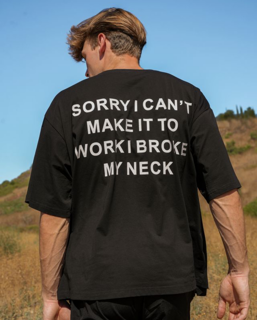 Broke My Neck Tee-Black/White-Regular-Lifestyle--Model---M