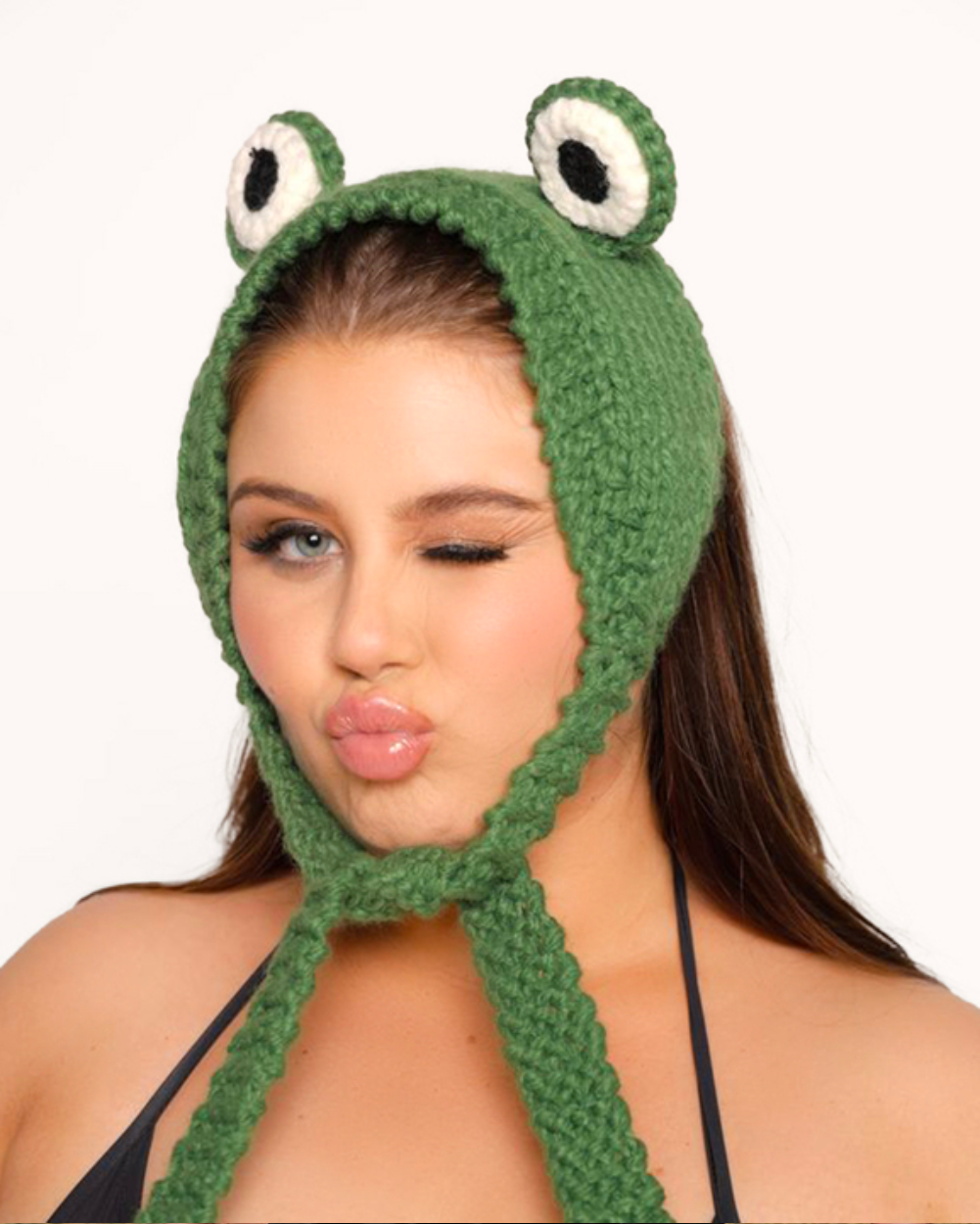 Hoppy Froggy Crochet Hat-Green-Curve1-Front--Milani---1X