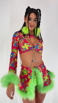 Happy Haven Marabou Skirt-Neon Green/Neon Orange/Neon Pink/Neon Yellow-Regular-allskus