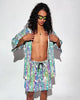 Tripp Out Rainbow Reflective Hooded Robe-Black/Rainbow-allskus