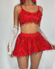 So In Love Sequin Skirt-Red-Regular-allskus