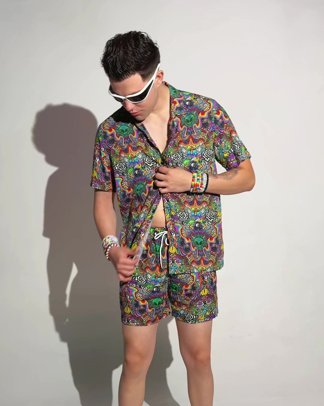 Trippydraws x iHR Funky Mind Camp Shorts-Men