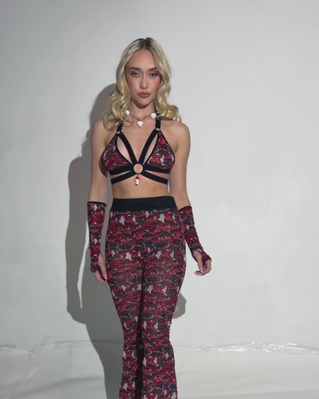 Secret of Life Mushroom Halter Top with Sleeves - Image 34754602926263