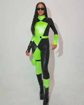 Rooting for the Villain Shego Costume Set-Black/Green-allskus