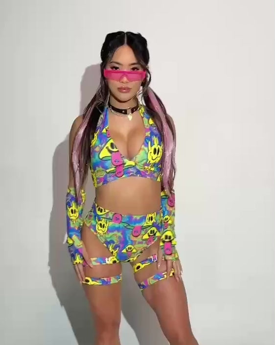 Welcome to Trippyland Halter Top with Sleeves - Image 34712353472695