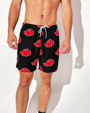 Fire Shadow Camp Shorts-Black/Red/White-allskus