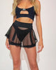 Freaky Fishnet Garter Mini Skirt-Black-allskus