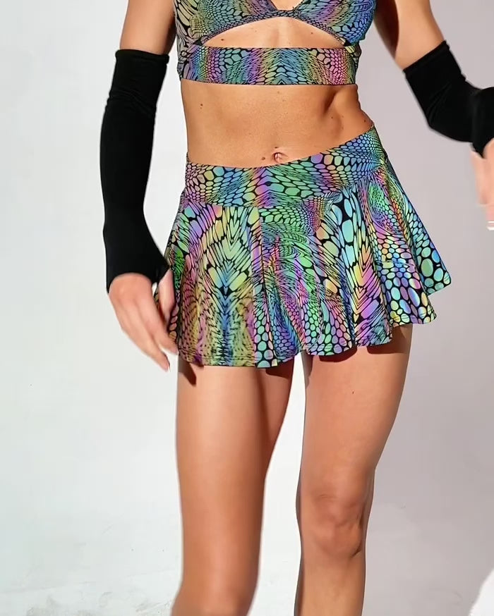 Viper Vision Rainbow Reflective Mini Skirt-Black/Rainbow-allskus