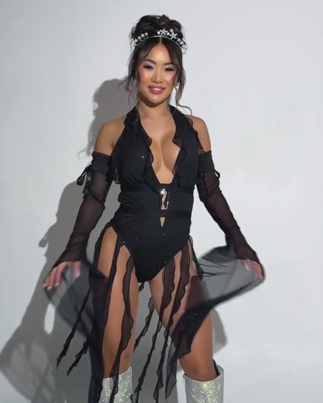 Holo Star Bodysuit with Sleeves - Image 34513034674359