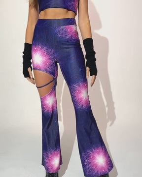 Quantum Synergy Bell Bottoms-Blue/Pink/Purple-allskus