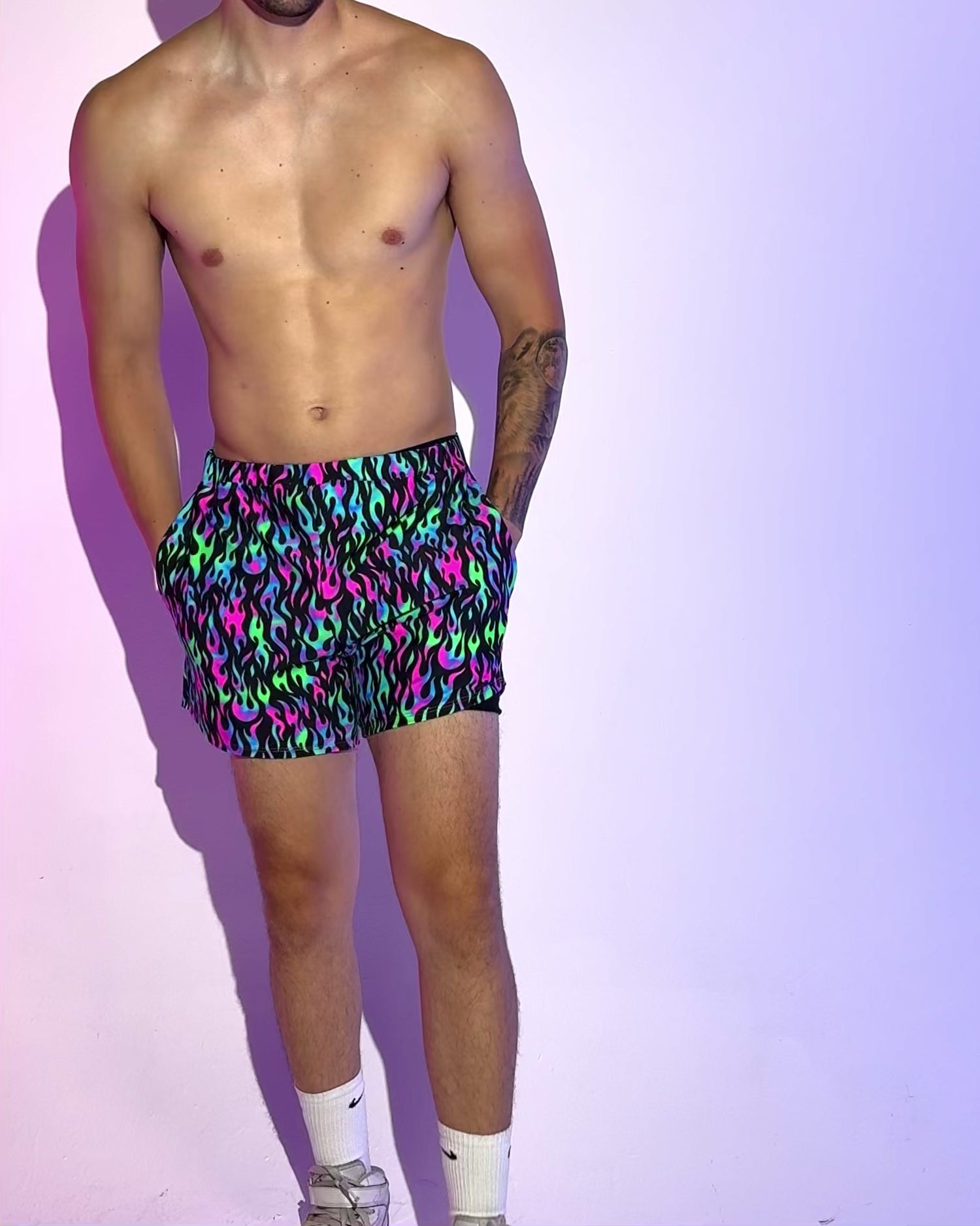 Rolita Couture x iHR Blacklight Blaze Camp Shorts - Image 37168831463607