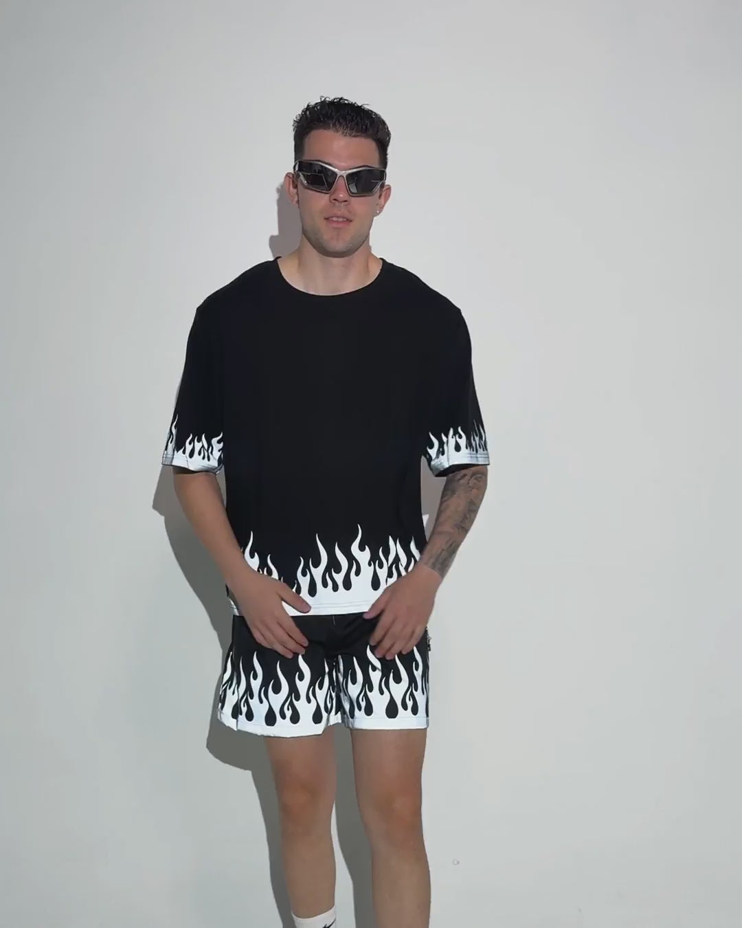 White Hot Chaos Men's Silver Reflective Shorts - Image 35152827416759