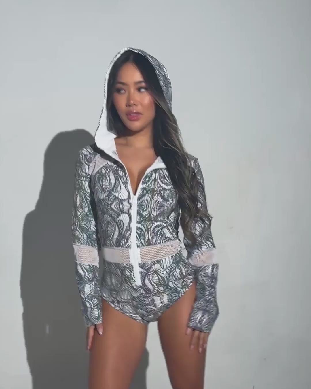 Pure Euphoria White Reflective Bodysuit - Image 34035076268215