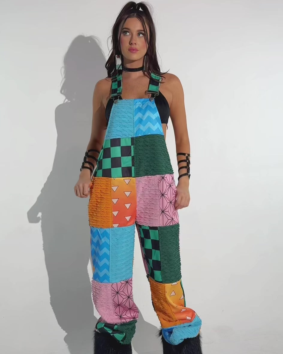 Otaku Patchwork Overalls - Image 32440492523703