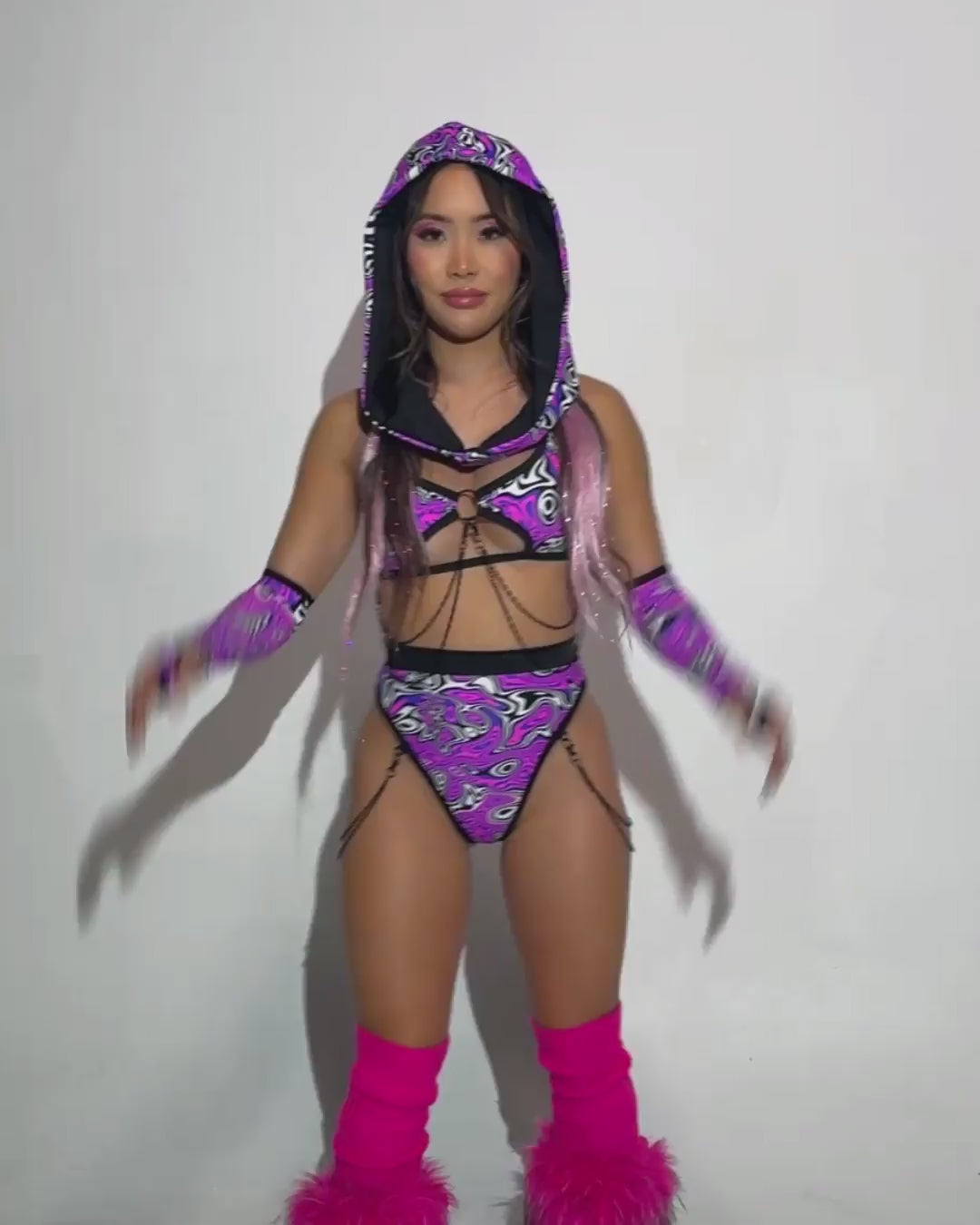 Rolita Couture x iHR Ultraviolet Vortex Bootylicious Chain Bottoms - Image 34826484744375