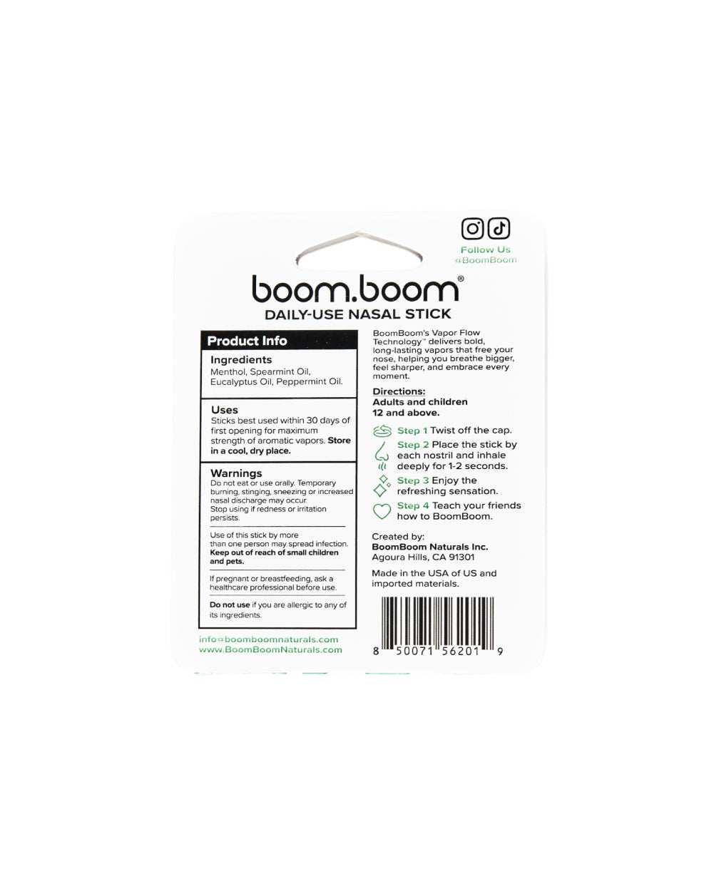 BoomBoom Spearmint Inhaler - Image 1