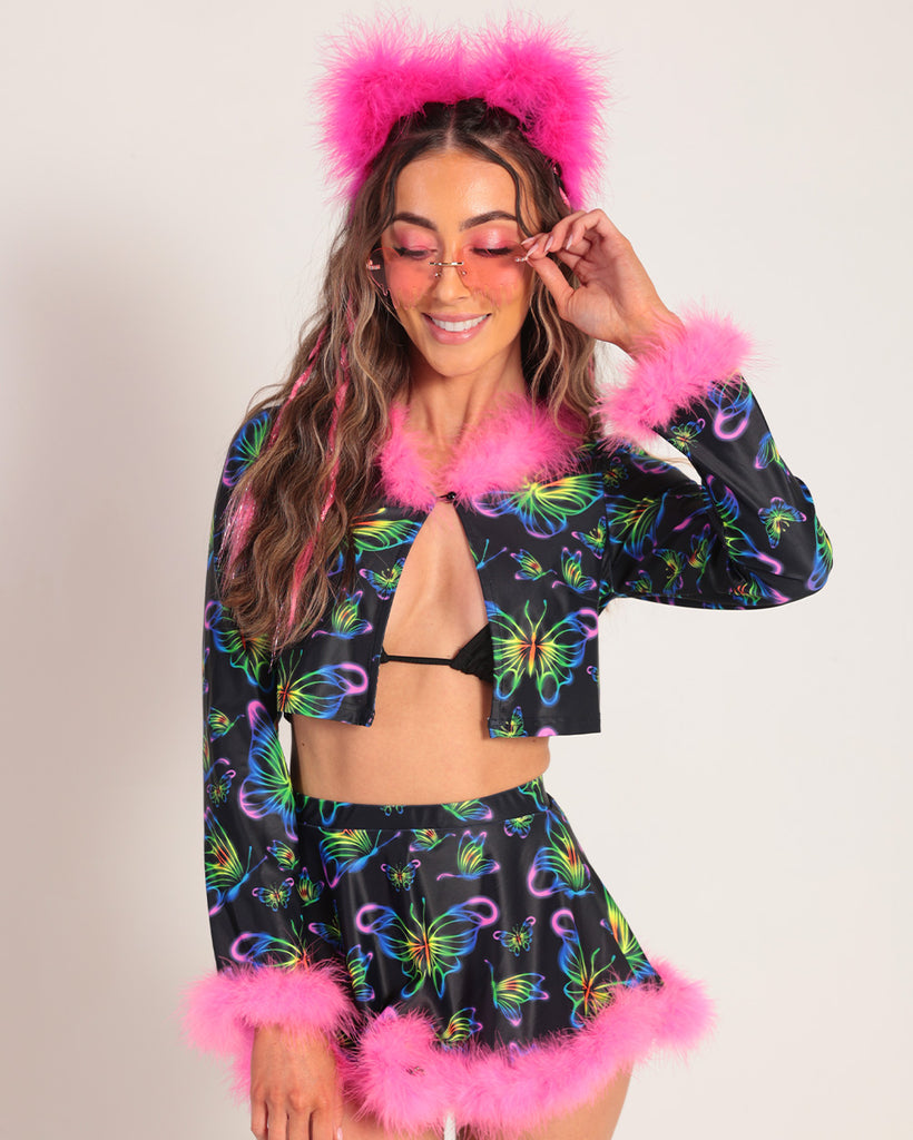Rainbow Reverie Faux Fur Bikini Top – iHeartRaves