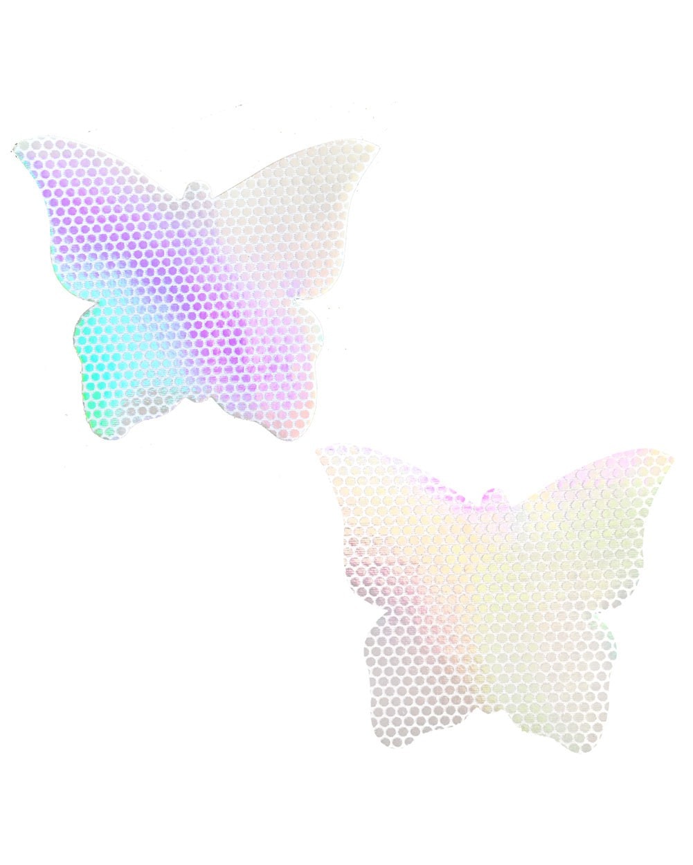 Neva Nude Liquid Pure White Hologram Butterfly Pasties