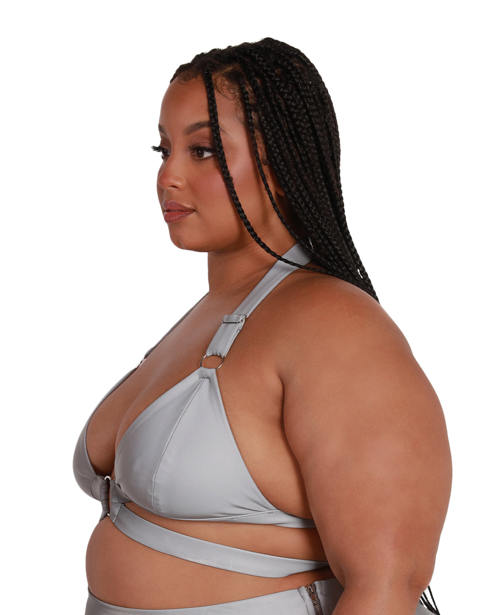 Lightning Flash Reflective Crop Top-Curve1-Grey-Side--Britney---1X