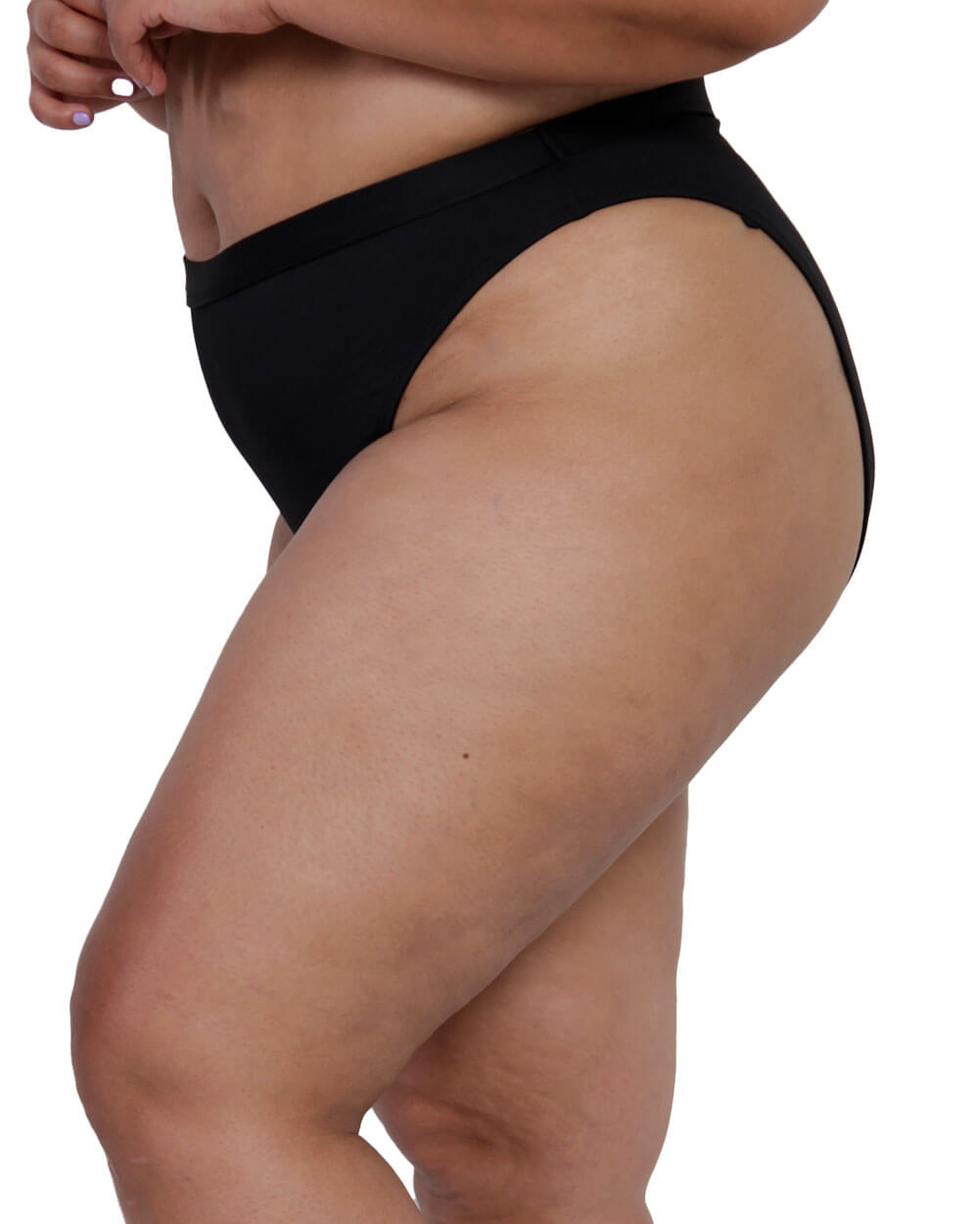 Recycled Fabric Malibu BB High Cut Bottoms-Curve1-Black-Side--Silvia---1X