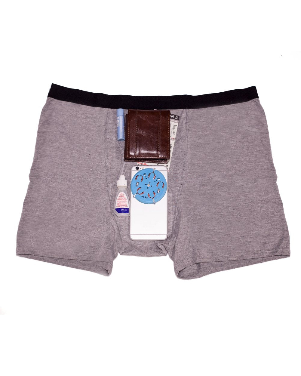 Men's Underwear with A Secret Front Stash Pocket Panties, Small