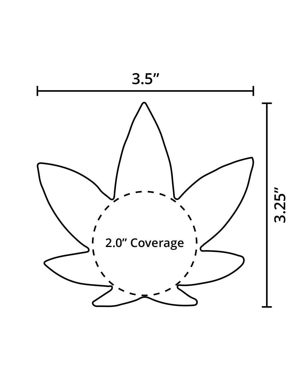 Neva Nude Holographic Weed Leaf Pasties-SizeChart